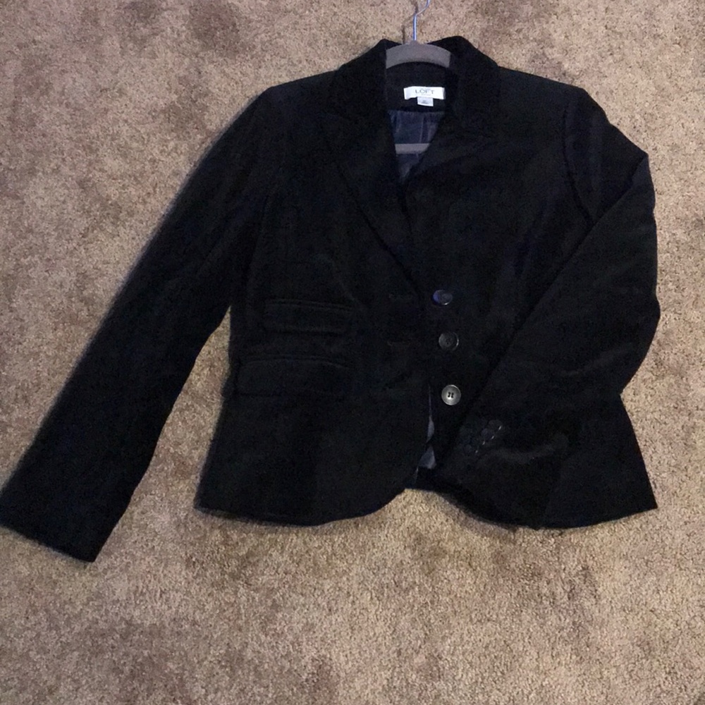 Loft black velvet blazer